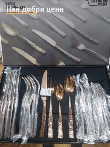 🍽️ Kitchen Pro+ – 24‑частов комплект прибори, снимка 2 - Прибори за хранене, готвене и сервиране - 54021730