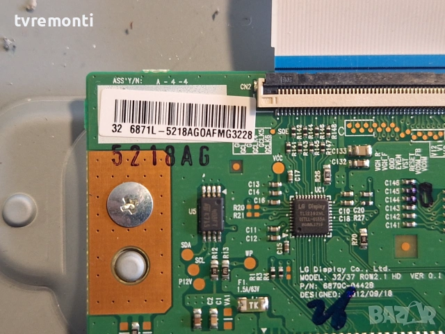 T-con BOARD 6870C-0442B 6871l-5218a  ,for 32inc DISPLAY TXFZL04KECA , PANASONIC модел TX-32ES400E , снимка 3 - Части и Платки - 54981676