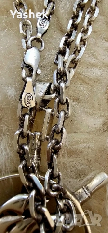 Продавам сребърен синджир със сребърен щурвал ( корабно кормило) , снимка 9 - Колиета, медальони, синджири - 54513497