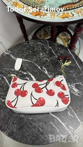 Дамска чанта Coach Nolita Cherry Print White / Чанта с череши, снимка 3 - Чанти - 55278676