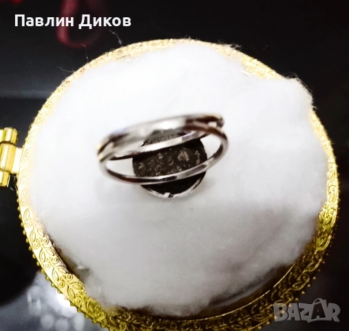 Сребърен пръстен " Bvlgari" с камъни. , снимка 3 - Пръстени - 54706005