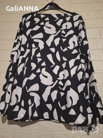 СТРАХОТНА ТУНИКА В ЧЕРНО И БЯЛО 3XL-4XL, снимка 3 - Туники - 54393176