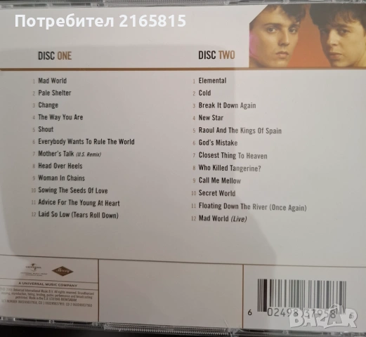 Tears for fears   Gold  2 CD, снимка 2 - CD дискове - 54653334