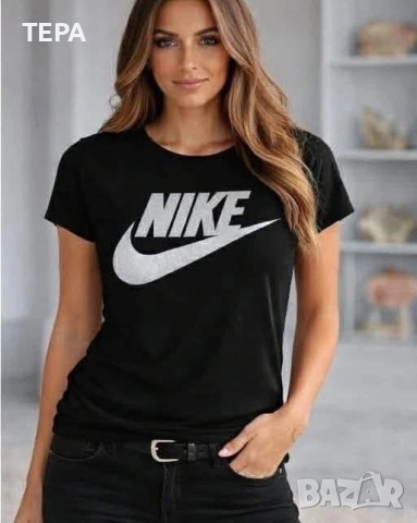 Nike Дамска Черна Тениска Комплекти👚Дамска Блуза С Къс Ръкав В Черен Цвят Найк