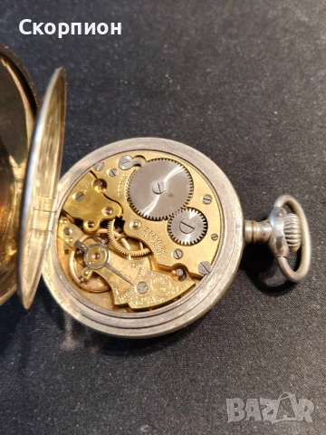 Швейцарски джобен часовник с посребрени капаци - BREVET DEPOSE -  ПРОМОЦИЯ, снимка 13 - Джобни - 48366714