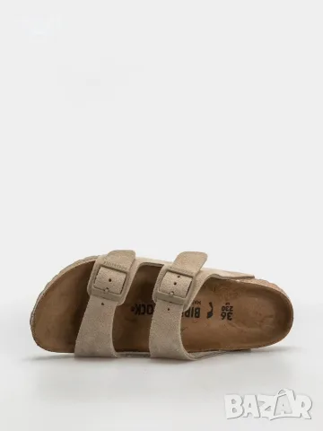 Чехли Birkenstock Arizona Suede Leather Narrow кафяв (faded khaki), снимка 4 - Чехли - 55571705