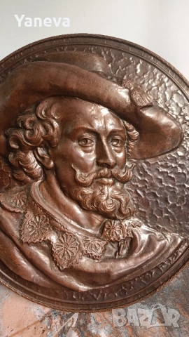 Рубенс , фламандски бароков художник , медно пано , барелеф. , снимка 3 - Декорация за дома - 53988910