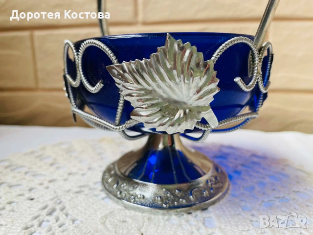Красива посребрена захарница или бонбониера от Англия , снимка 5 - Антикварни и старинни предмети - 54229501