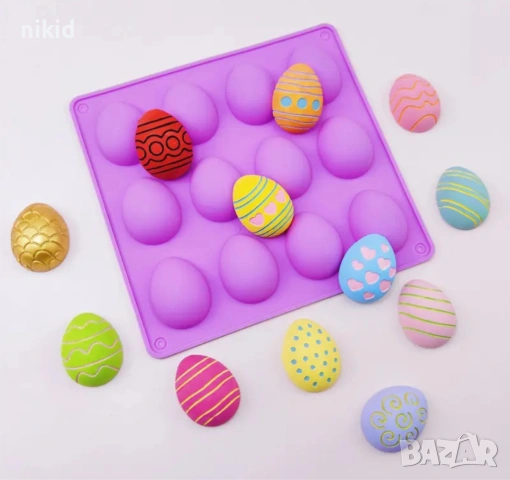 12 яйца яйце силиконов молд форма фондан шоколад гипс декор