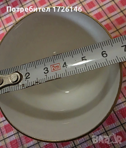 Сет за кафе от фин костен порцелан Spinett Guld на Gustavberg, Sweden -  2 броя, снимка 7 - Сервизи - 54037868