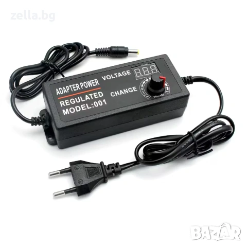 Регулируемо захранване 3V-24V 3A 72W с LCD дисплей | LED ленти, DC мотори, DIY проекти 10175