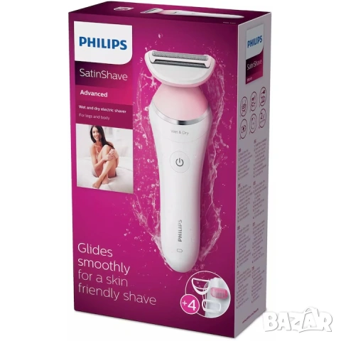Самобръсначка Philips SatinShave Advanced BRL140/00, Wet&Dry, С осцилиращи остриета