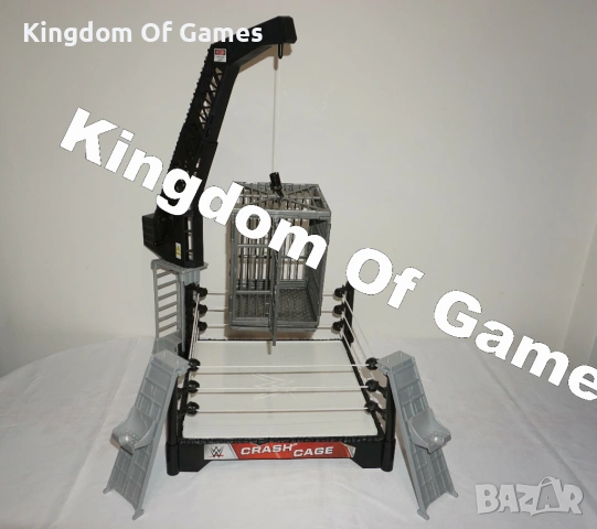 Рядък Кеч Ринг с Кеч Клетка WWE Crash Cage Wrestling Ring Playset Seat Launchers