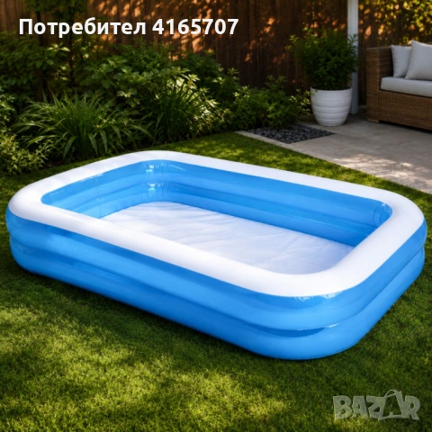 Надуваем семеен градински басейн 245x150x43 см – 874 л, здрав PVC и лесно източване, снимка 9 - Други стоки за дома - 54821428