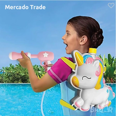 Воден пистолет за деца за гръб Mercado Trade, Бял Еднорог или Динозавър, снимка 6 - Електрически играчки - 55113598