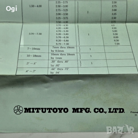 Индикатор Вътромер Mitutoyo  7-10мм, снимка 3 - Шублери - 54784349