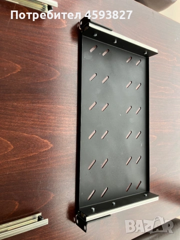 1U Server Rack Shelf - Universal Vented Rack Mount Cantilever Tray for 19"; 10" Deep Shelf, Black