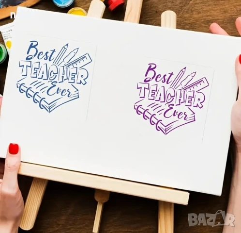 Best Teacher ever  Най - добрия учител стенсил шаблон спрей за торта украса сладки Scrapbooking, снимка 5 - Други - 55127091