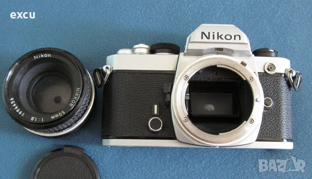 Фотоапарат Nikon FM с обектив Nikkor 50mm F1.8 , снимка 6 - Фотоапарати - 55617268
