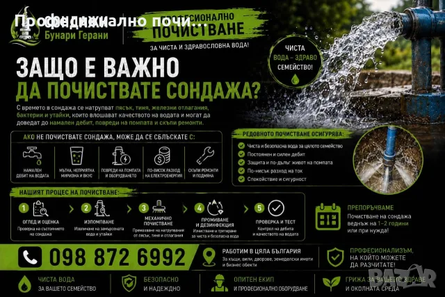 Почистване на стари и нови сондажи 