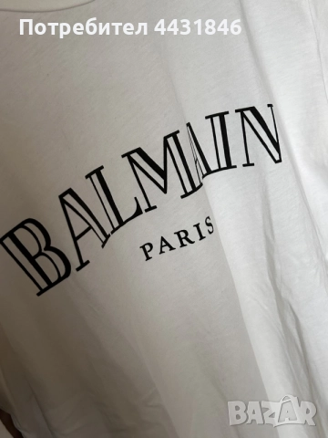 бяла тениска Balmain Paris, снимка 4 - Тениски - 55579134