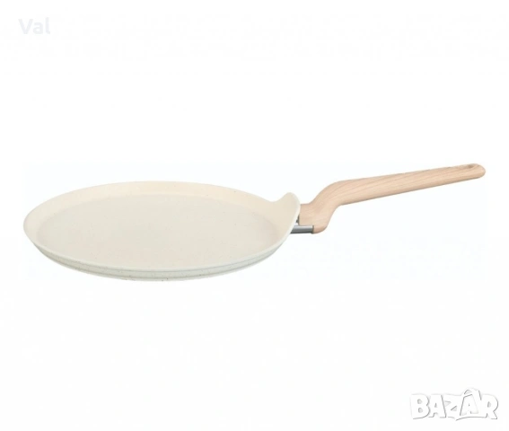 Тиган за палачинки Voltz Nice, 26x1.5см., Кован алуминий, Мраморно покр., Индукция, Кремав меланж