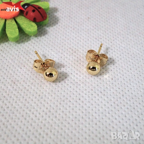 Обеци с 14К златно покритие 2141902