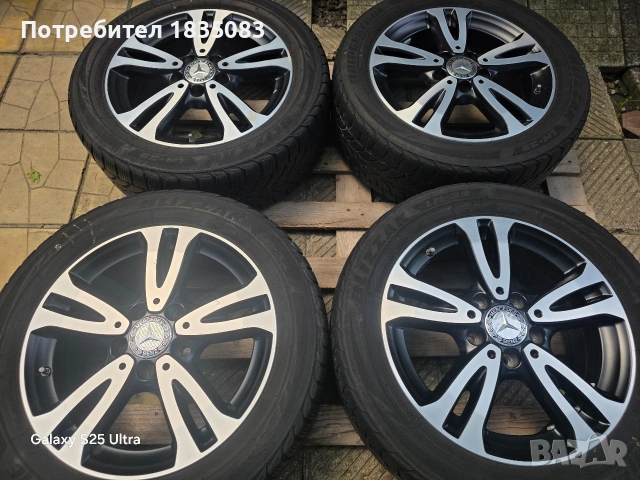 Лети джанти 16ки 5х112 Mercedes + зимни гуми 205/55/16 Bridgestone, снимка 2 - Гуми и джанти - 54856187