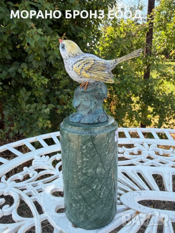 Колекционерска бронзова пластика на птица – Френска изработка (L'Art Bronze), снимка 2 - Антикварни и старинни предмети - 54960436
