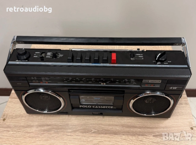 🔈Ретро радиокасетофон ITT-Nokia Polo Cassette 811 - Boombox - Профилактиран🔈, снимка 4 - Радиокасетофони, транзистори - 55189540