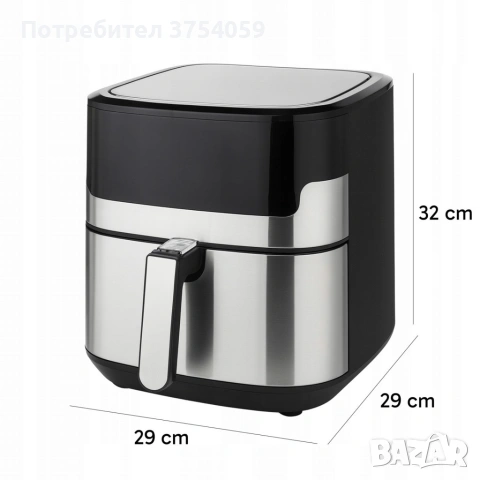 Смарт Еърфрайър , 2200W, XXL 6.5л, Wi-Fi Tuya App, 10 Програми, Неръждаема стомана, снимка 8 - Фритюрници - 55178994