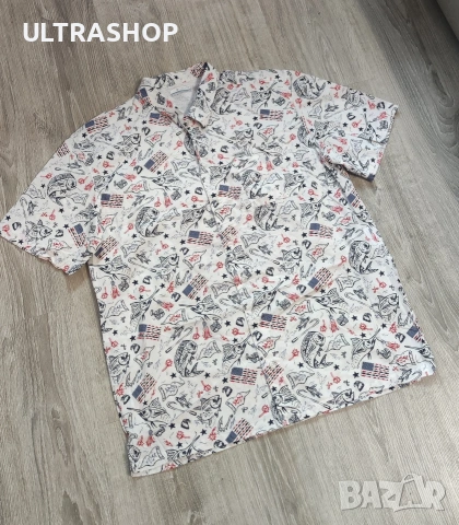 Columbia L size Лятна риза с рибарски мотиви в отлично състояние
