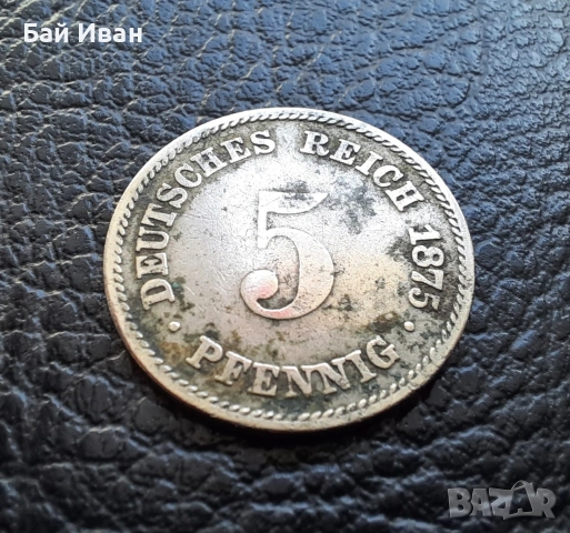Стара монета 5 пфенига 1875 г. буква А - Германия - топ монета , 151 годишна !, снимка 11 - Нумизматика и бонистика - 51140831