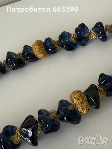 Уникална броеница от синьо стъкло. , снимка 3 - Антикварни и старинни предмети - 54313611