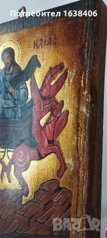 Лот от 3 броя ръчно рисувани православни икони върху дърво, снимка 9 - Икони - 55433237