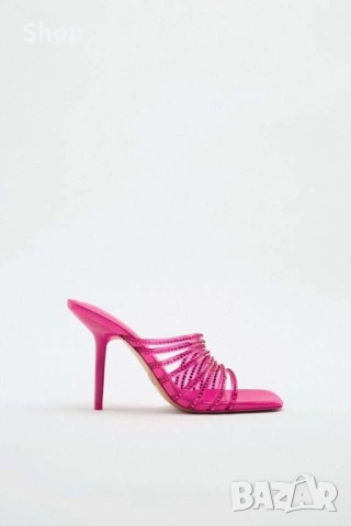 Сандали на ток с камъни на Zara , снимка 5 - Сандали - 54017833