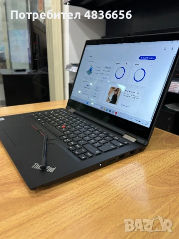 Като нов! Лаптоп Lenovo X13 Yoga touch i5/8GB RAM/256 NVMe, 3 м. гар., снимка 6 - Лаптопи за дома - 54761506