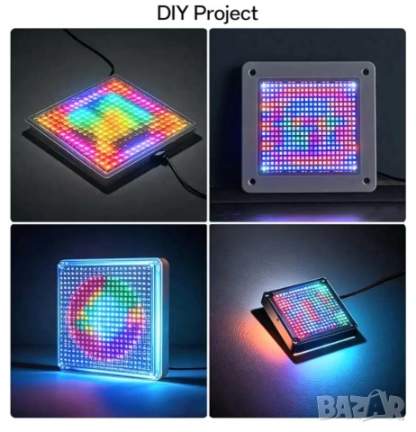 WS2812 B RGB-IC LED панел, 10x10 100 светодиода , снимка 12 - Лед осветление - 54660691