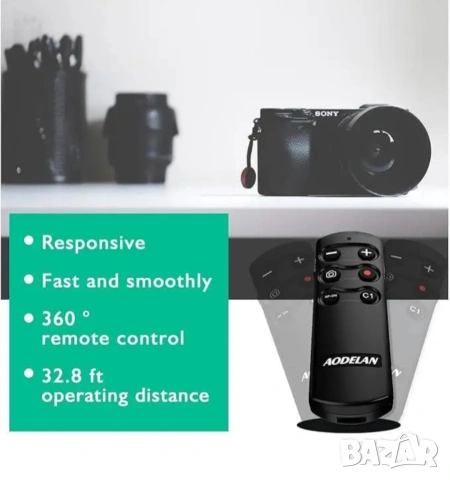 Aodelan RMT-P1BTA  дистанционно управление за фотоапарати Sony A6700 ZV-E10 A7IV A7RV A6400 FX30 A7C, снимка 9 - Фотоапарати - 54695998
