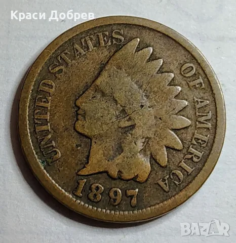 Лот от 6 бр. стари американски монети 1 цент (Indian Head Cent) – 1887-1898 г, снимка 3 - Нумизматика и бонистика - 55619348