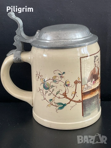 Антична халба за бира «Villeroy & Boch», Германия, 1895 г., снимка 3 - Антикварни и старинни предмети - 55215011