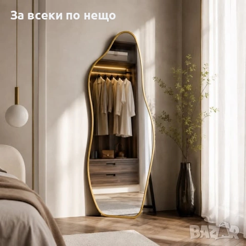 Дизайнерско органично огледало със златна рамка 60×160 см Код P2751 