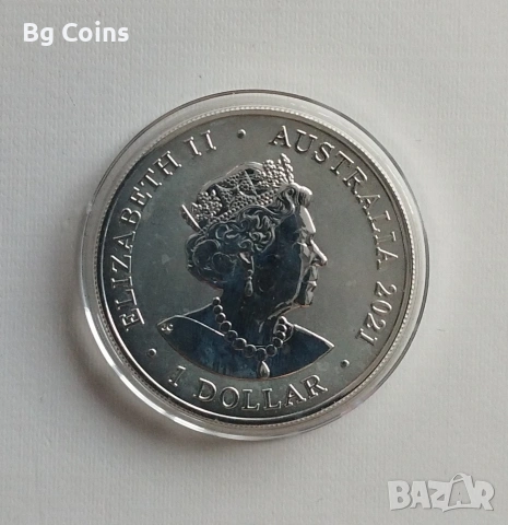Сребро 1 OZ 2021 Делфини , снимка 2 - Нумизматика и бонистика - 54378727