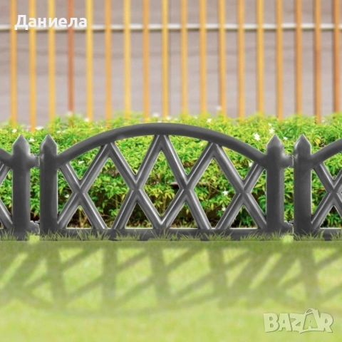 Декоративна графитна градинска ограда 50x30 см – комплект 6 бр., 300 см, снимка 9 - Декорация за дома - 54839485