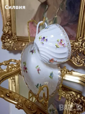 Чаша с чинийка (Hermann Ohme) , снимка 6 - Антикварни и старинни предмети - 55658546