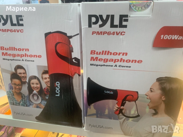 Преносим мегафон Pyle 100W / Bluetooth Мегафон / 150 метра обхват