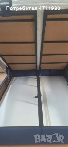 Луксозен Турски Спален Комплект  ROYAL BLUE :Синьо Кадифе 160/200 см. + Дишащ Покет Матрак 29 см, снимка 3 - Спални и легла - 55514708