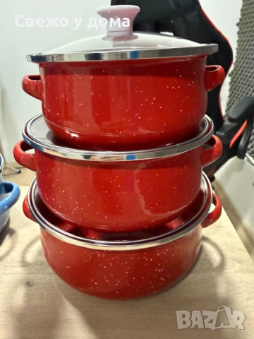 Комплект от 3 тенджери - 16см, 18см, 20см, снимка 4 - Съдове за готвене - 53960327