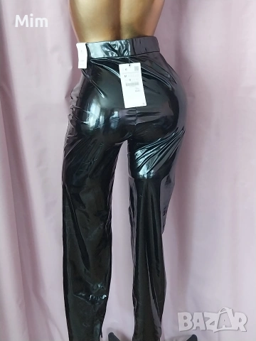 ZARA M Черен лачен / винил / клин , снимка 8 - Клинове - 54614331