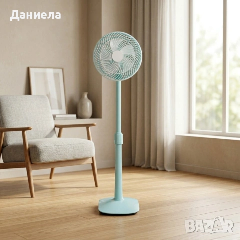 Стоящ вентилатор 35W с регулируема височина и двойно въртене – тих и мощен охлаждащ вентилатор 220V